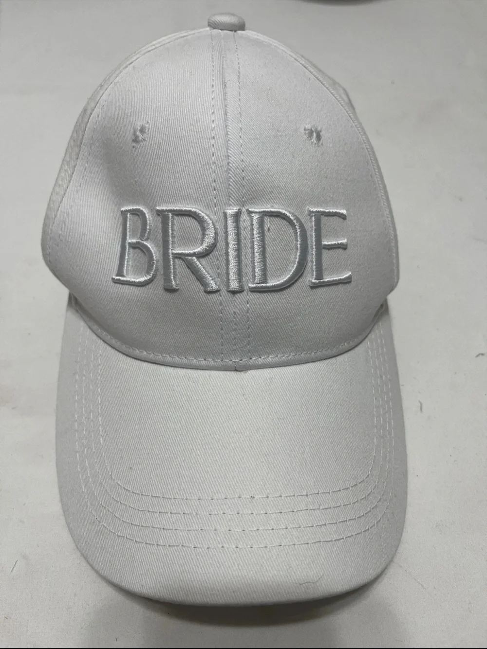 Source Unknown White BRIDE Embroidered Baseball Cap